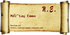 Mátay Emma névjegykártya