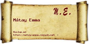 Mátay Emma névjegykártya
